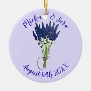Lavandula Lavender Floral Purple Wedding Favor Ceramic Ornament