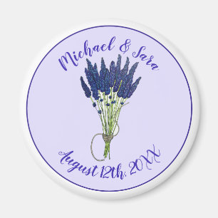 Lavandula Lavender Floral Purple Wedding Favor Magnet