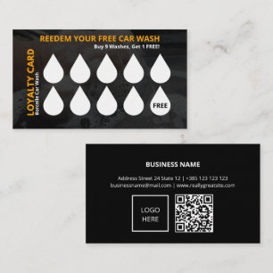 Lave-eau Lave-auto QR Code Carte de fidélité