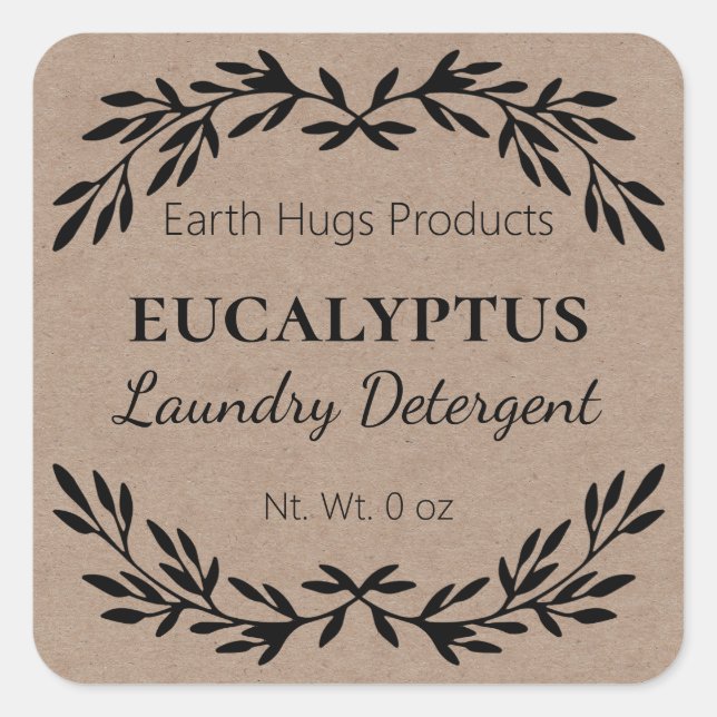 Lave-linge minimaliste Étiquettes Kraft (Devant)