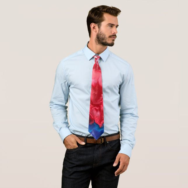 Lave rouge et bleu Design Cravates Abstraits (En situation)