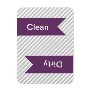 Lave-vaisselle Gris & Blanc Motif rayé Magnets