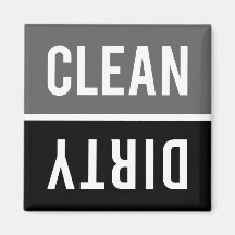 Lave-vaisselle Magnet CLEAN | DIRTY - gris et noir