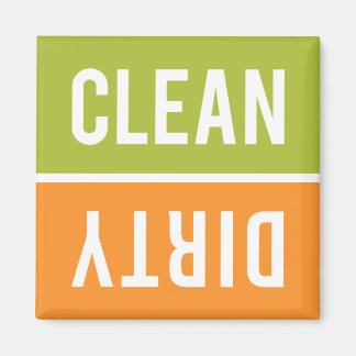 Lave-vaisselle Magnet CLEAN | DIRTY - Vert & Orang