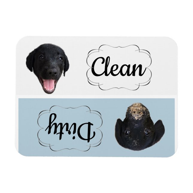 Lave-vaisselle Magnet noir Lab-Clean/sale (Horizontal)
