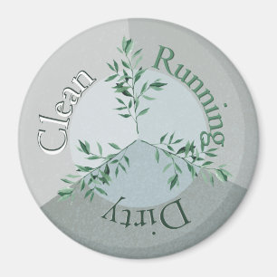 Lave-vaisselle Magnet Vert Ruscus Feuilles Propre
