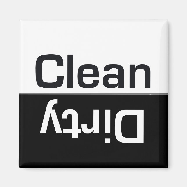 Lave-vaisselle noir et blanc Magnet nettoyant (Devant)