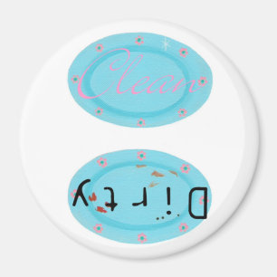 Lave-vaisselle sale magnets - plateaux bleus