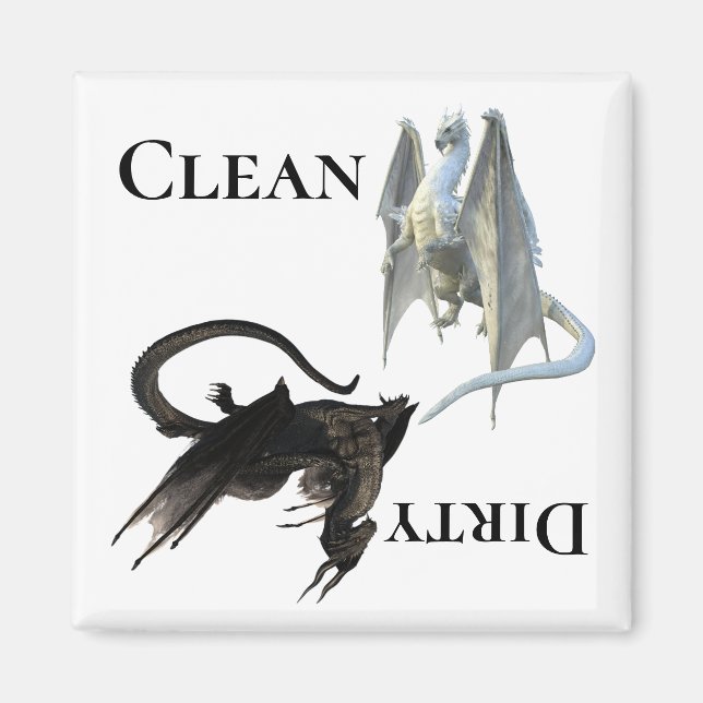 Lave-vaisselle sale propre Magnet Dragon (Devant)
