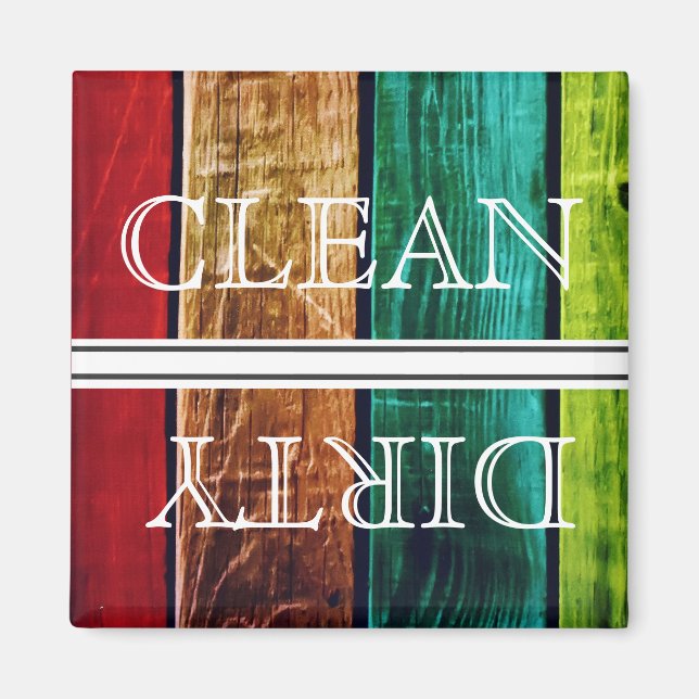 Lave-vaisselle Style bois Magnet Propre et sale (Devant)