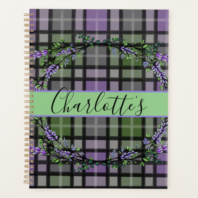 Lave violette vert plaid (Devant)