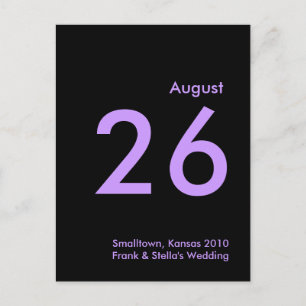 Lavendar and Black Save the Date Announcement Postcard