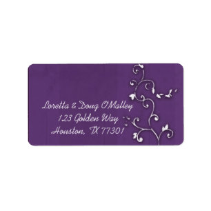 Lavendar background floral designer label