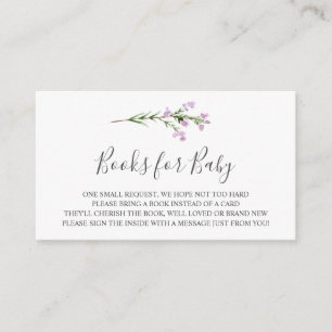 Lavendar Branch Books for Baby Insert Card