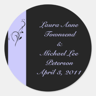 Lavendar Elegance Wedding Stickers/Seals Classic Round Sticker