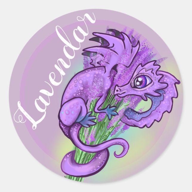 Lavendar~lil dragon jardin autocollant étiquettes (Devant)