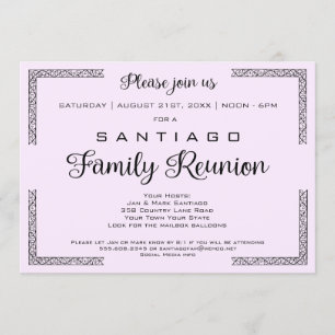 Lavendar or Any Colour Family Reunion Invitation
