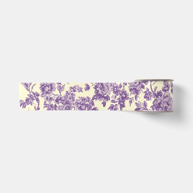 Lavendar Roses Satin Ribbon (Front)