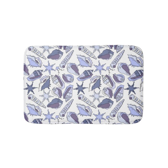 Lavendar Seashells Bath Mat (Front)