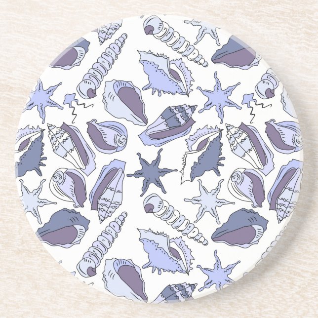 Lavendar Seashells Coaster (Front)