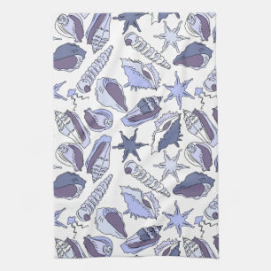 Lavendar Seashells Kitchen Towel