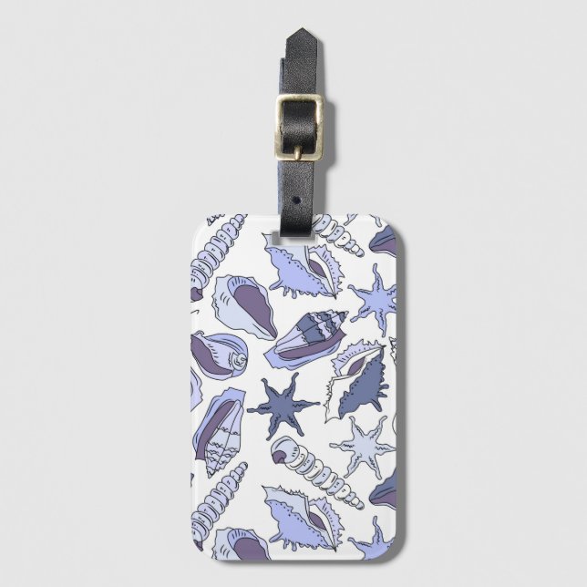 Lavendar Seashells Luggage Tag (Front Vertical)