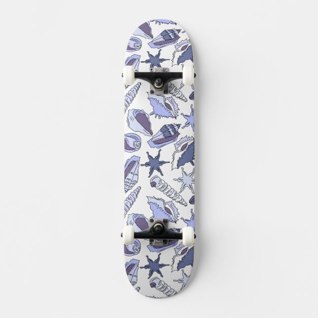 Lavendar Seashells Skateboard (Front)