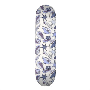 Lavendar Seashells Skateboard