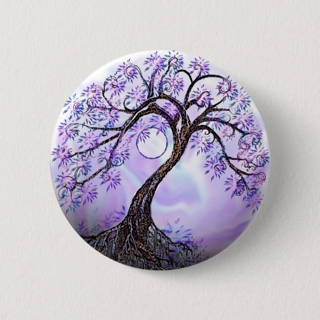 Lavendar Tree of Life 2 Inch Round Button (Front)