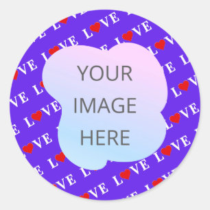 Lavende LOVE Stylish Classic Round Sticker