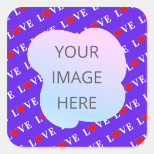 Lavende LOVE Stylish Square Sticker