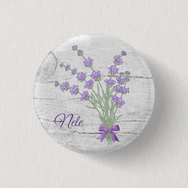 Lavendelstrauss, personalisiert  1 inch round button (Front)