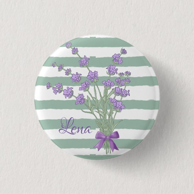 Lavendelstrauss, personalisiert  1 inch round button (Front)