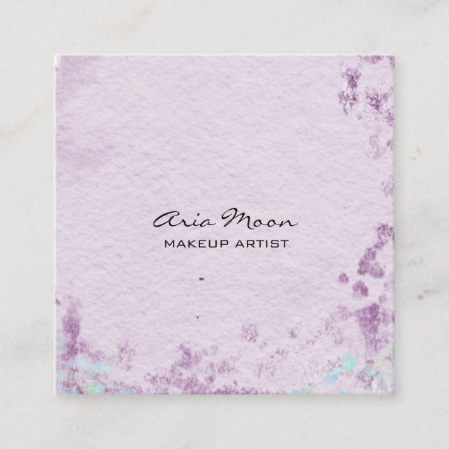 Lavender Abstract Square Business Card (Front)