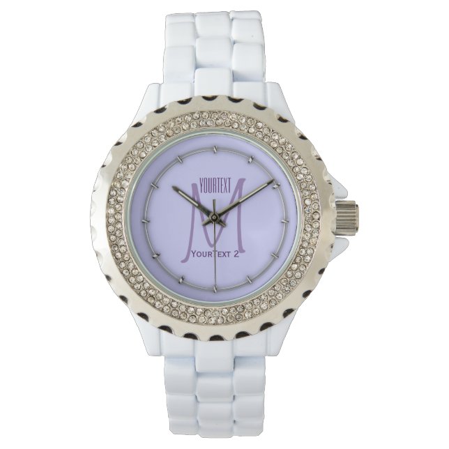 Lavender accent colour ready to personalize watch (Front)
