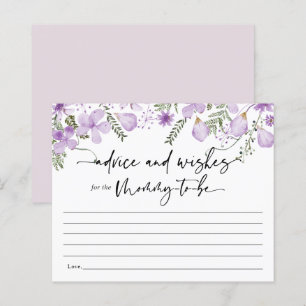 Lavender Advice for Mommy Baby Shower Game Card