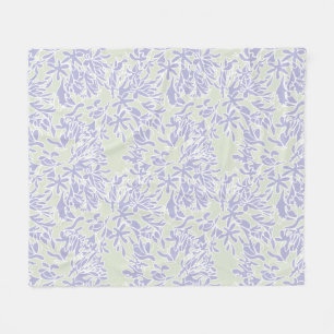 Lavender Agapanthus Flower Sage Green Fleece Blanket