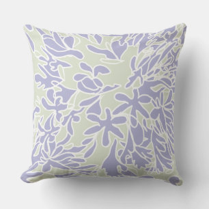 Lavender Agapanthus Flower Sage Green Throw Pillow