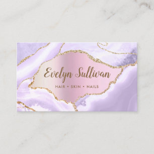 Lavender Agate Faux Pearlescent Foil business card