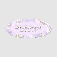 Lavender Agate Name Tag