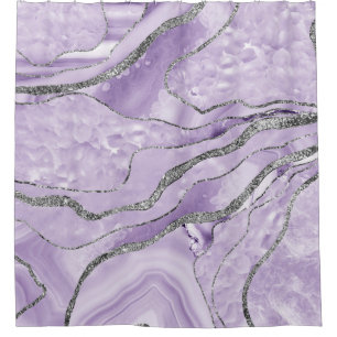 Lavender Agate Silver Glitter Glam #1 