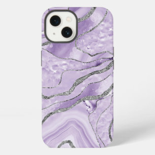 Lavender Agate Silver Glitter Glam #1 iPhone 13 Case