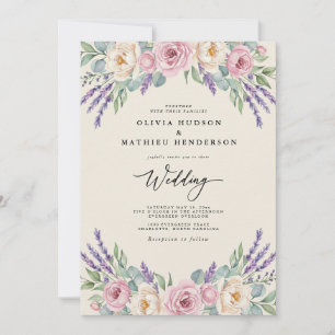 Lavender Airy Spring Wedding Invitation