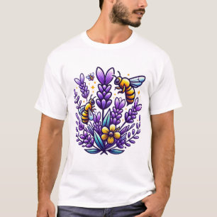 Lavender and Bees Tote Bag - Floral Aromatherapy  T-Shirt