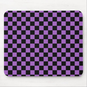 Lavender and Black Chequered Pattern  Mouse Pad