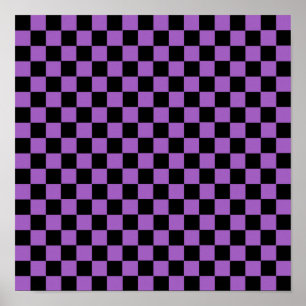 Lavender and Black Chequered Pattern  Poster