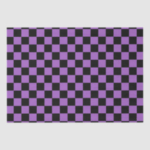 Lavender and Black Chequered Pattern  Tissue Paper