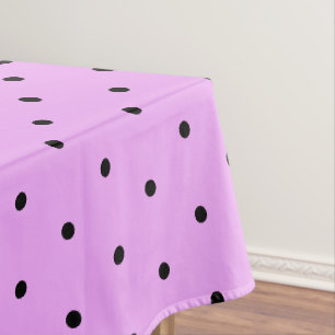 Lavender and Black Polka Dots Tablecloth