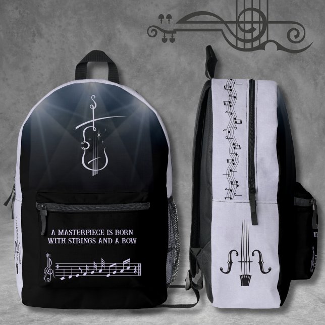Lavender and Black Viola Orchestra Backpack (Elegant and sweet gift idea for violist player)