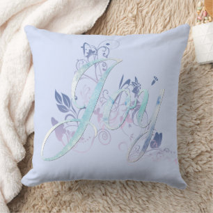 Lavender and Blue Joy Throw Pillow